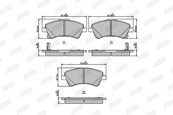 JURID 572600J fékbetétkészlet, tárcsafék TOYOTA