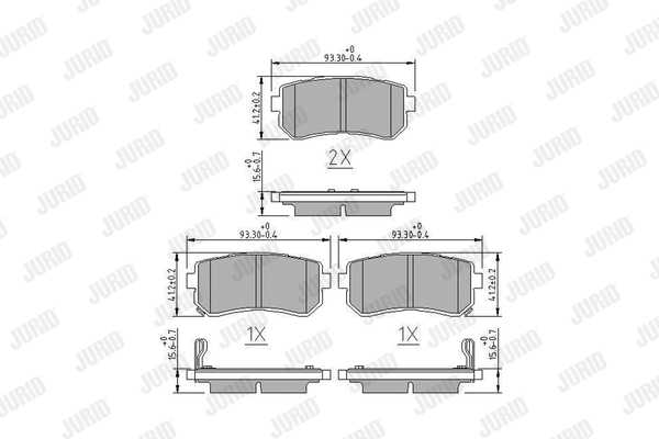 JURID 572604J fékbetétkészlet, tárcsafék HYUNDAI KIA