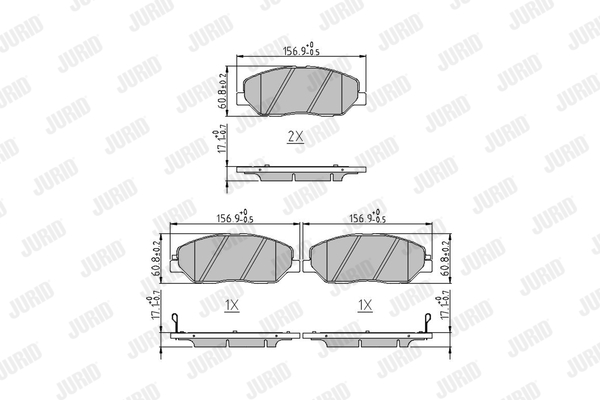 JURID 572607J fékbetétkészlet, tárcsafék HYUNDAI KIA SSANGYONG