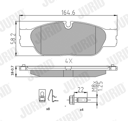 JURID 573023J Bremsekloss sett