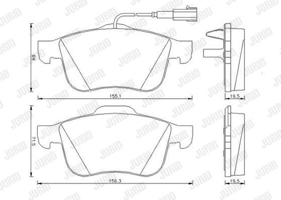 JURID 573173J Kit pastiglie freno, Freno a disco