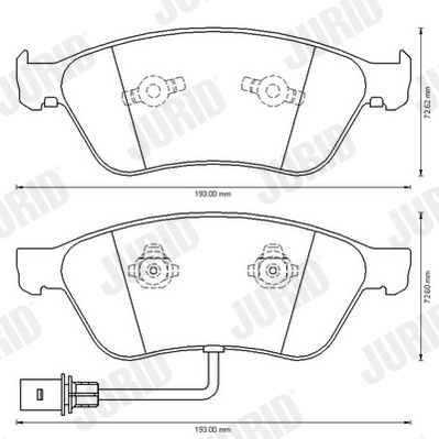 JURID 573207JC Kit pastiglie freno, Freno a disco