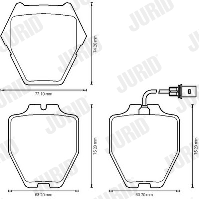 JURID 573208JC Kit pastiglie freno, Freno a disco