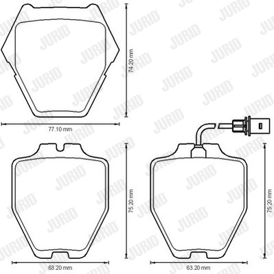 JURID 573208J Kit pastiglie freno, Freno a disco