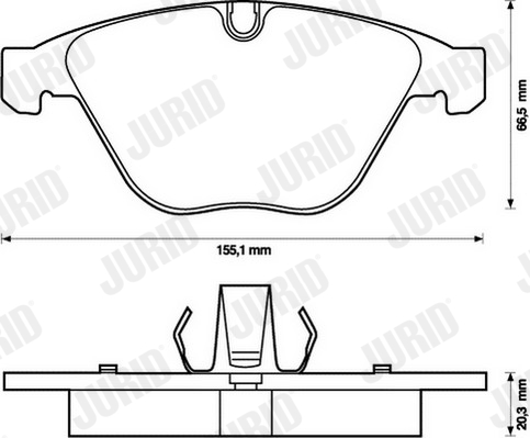 JURID 573210JC Kit pastiglie freno, Freno a disco