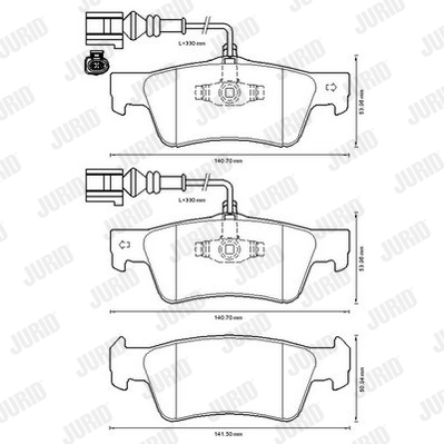 JURID 573301J Kit pastiglie freno, Freno a disco