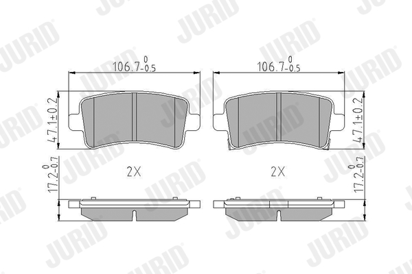 JURID 573313J fékbetétkészlet, tárcsafék CHEVROLET OPEL SAAB VAUXHALL