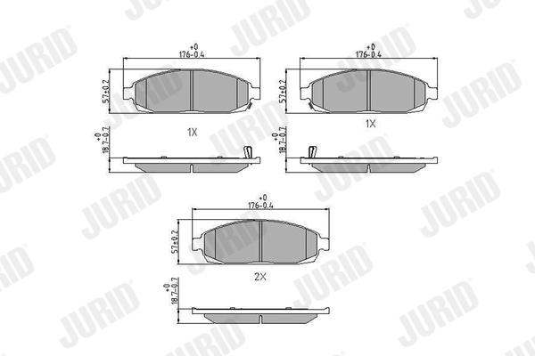 JURID 573340J fékbetétkészlet, tárcsafék BMW JEEP