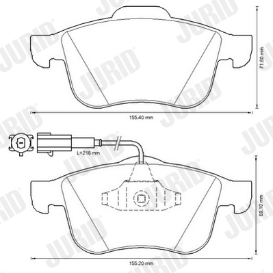 JURID 573350JC Kit pastiglie freno, Freno a disco