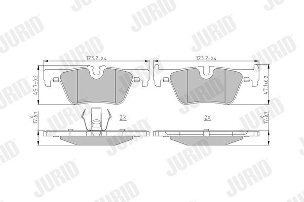 JURID 573401J fékbetétkészlet, tárcsafék BMW