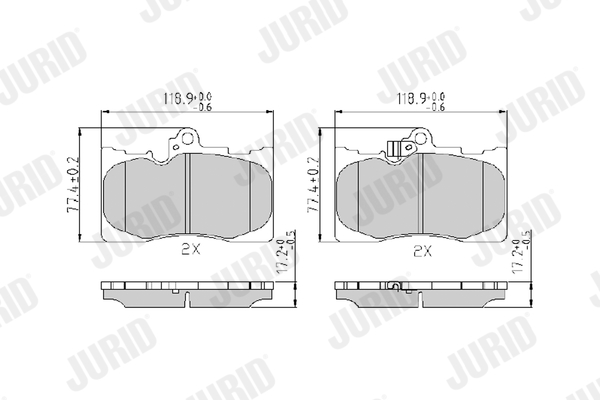 JURID 573413J fékbetétkészlet, tárcsafék LEXUS TOYOTA