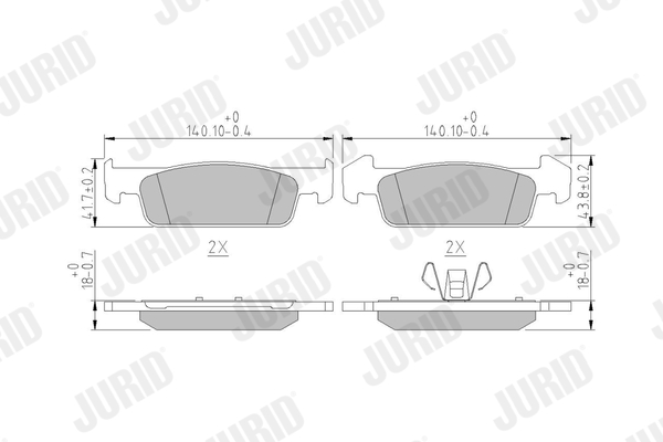 JURID 573441J fékbetétkészlet, tárcsafék DACIA RENAULT