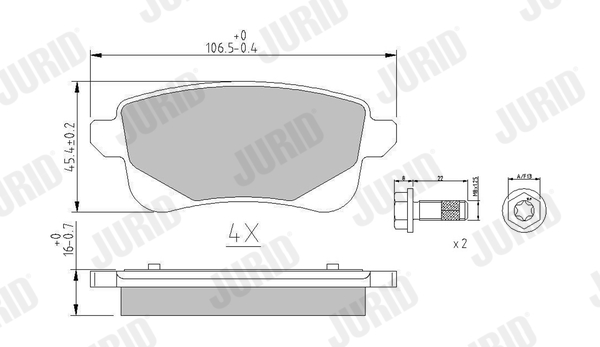 JURID 573660J Bremsekloss sett