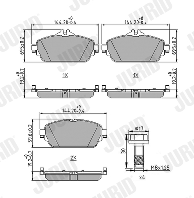 BLUE PRINT ADR164203 Bremsekloss sett