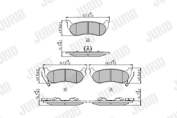JURID 2912109561 Bremsekloss sett