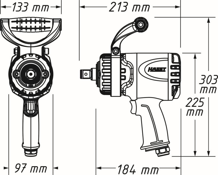 HAZET 9013TT Slagskrutrekker (trykkluftdrevet)