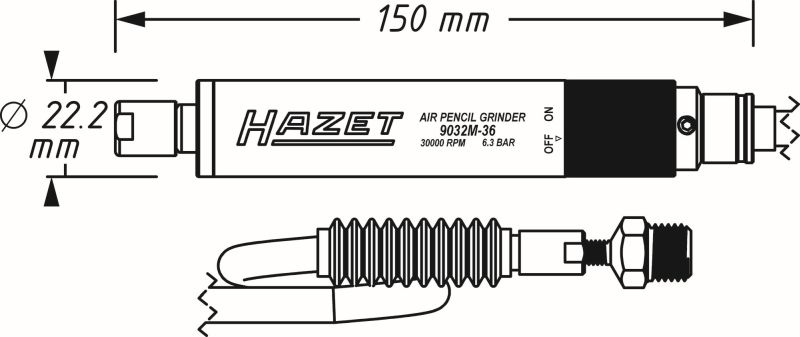 HAZET 9032M-36 Stavsliper (trykkluftdrevet)