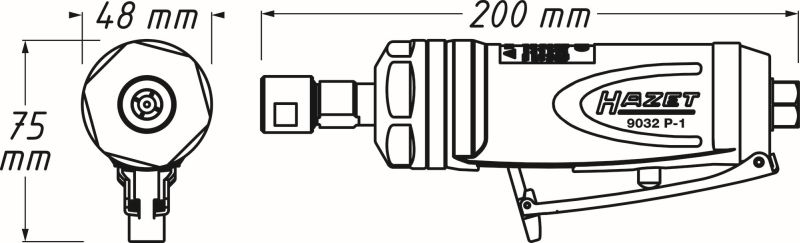 HAZET 9032P-1 Stavsliper (trykkluftdrevet)