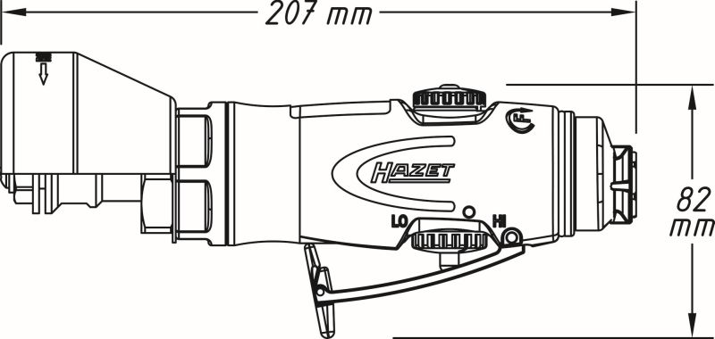 HAZET 9033-10 Tyčová brúska (stlačený vzduch)