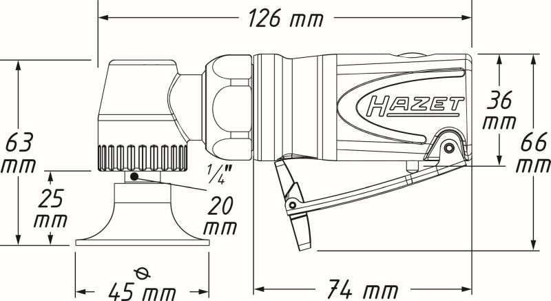 HAZET 9033M-11 Stavsliper (trykkluftdrevet)