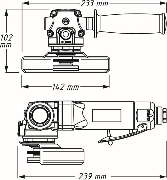HAZET 9033N-7 Vinkelsliper (trykkluftdrevet)