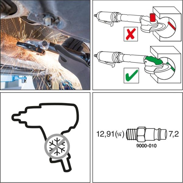 HAZET 9033P-8 Vinkelsliper (trykkluftdrevet)