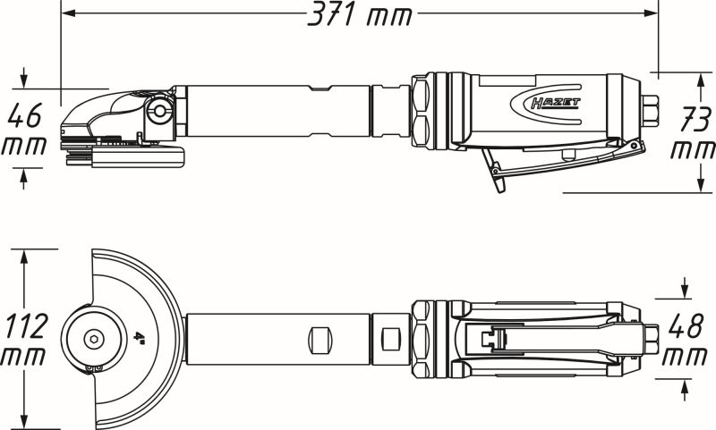 HAZET 9033P-8 Vinkelsliper (trykkluftdrevet)