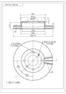 FI.BA FBD104 Δισκόπλακα
