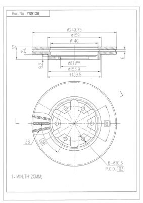 FI.BA FBD120 Δισκόπλακα