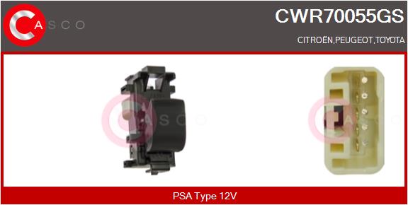 CASCO CWR70055GS Διακόπτης,...