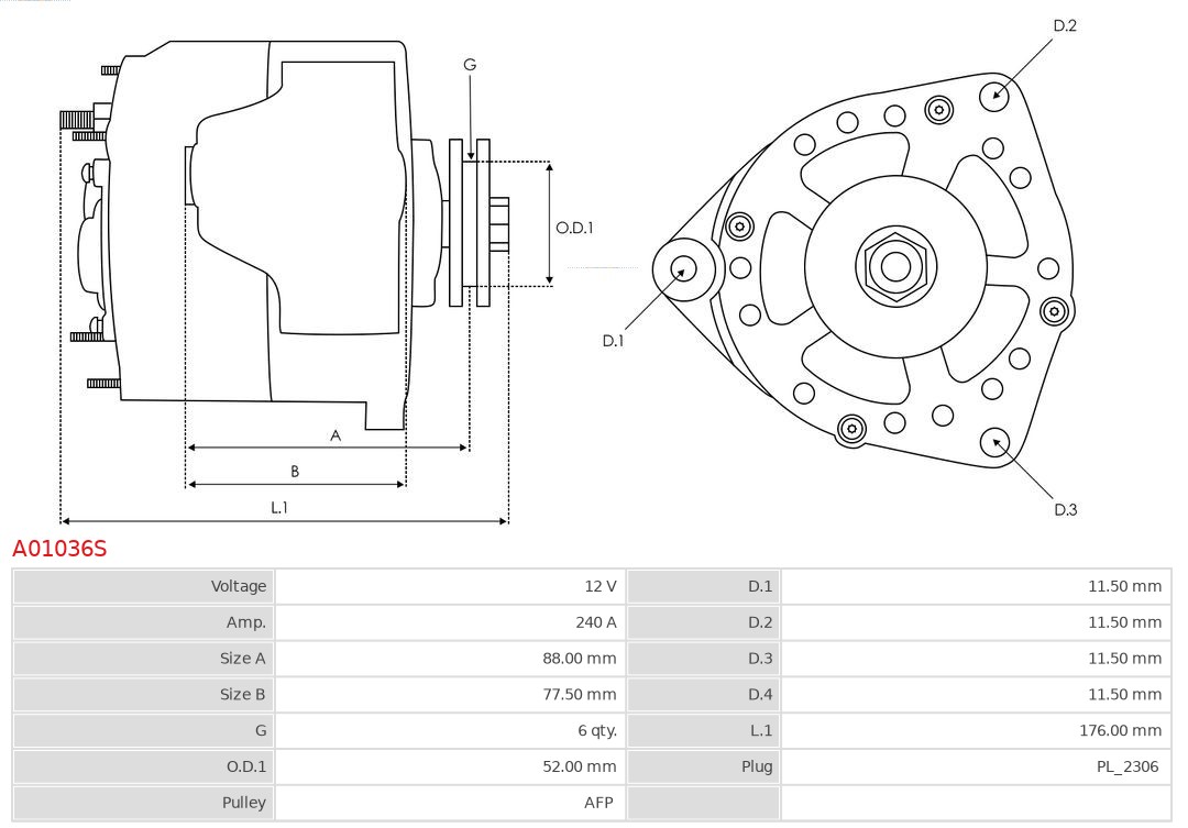 AS-PL A01036S Brandneu AS-PL Generator