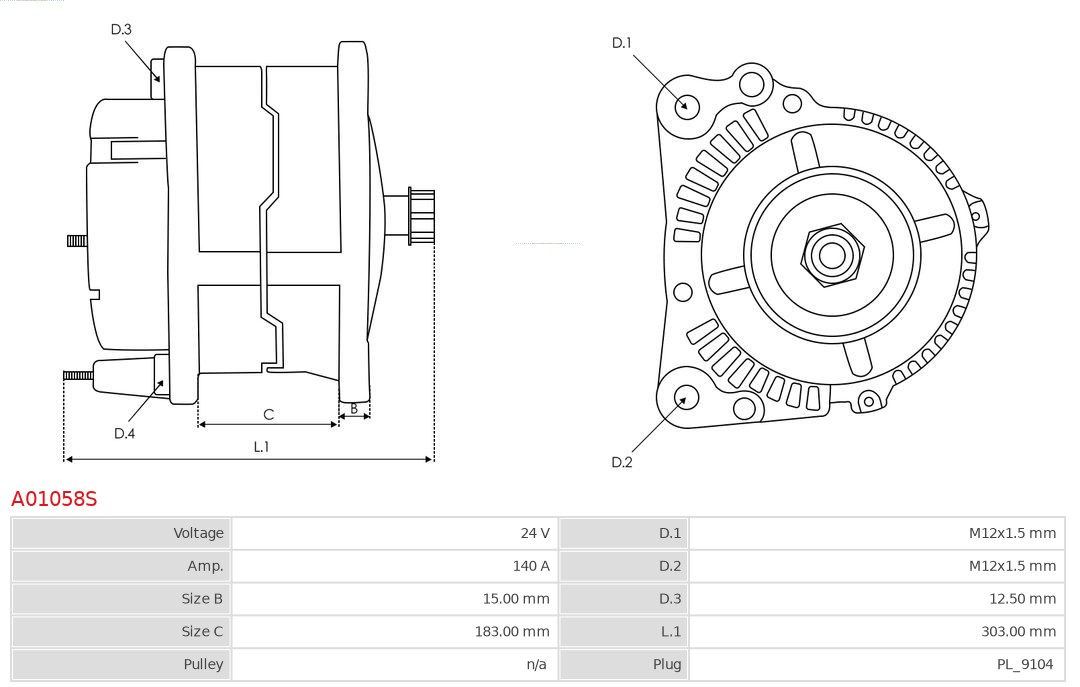 AS-PL A01058S Brandneu AS-PL Generator