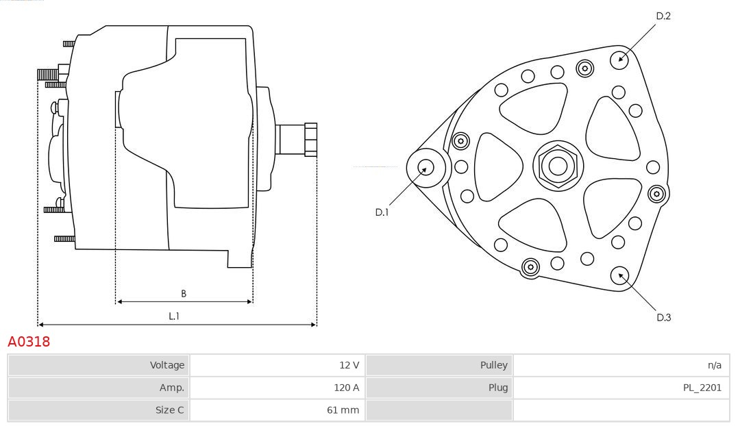 AS-PL A0318 Brandneu AS-PL Generator