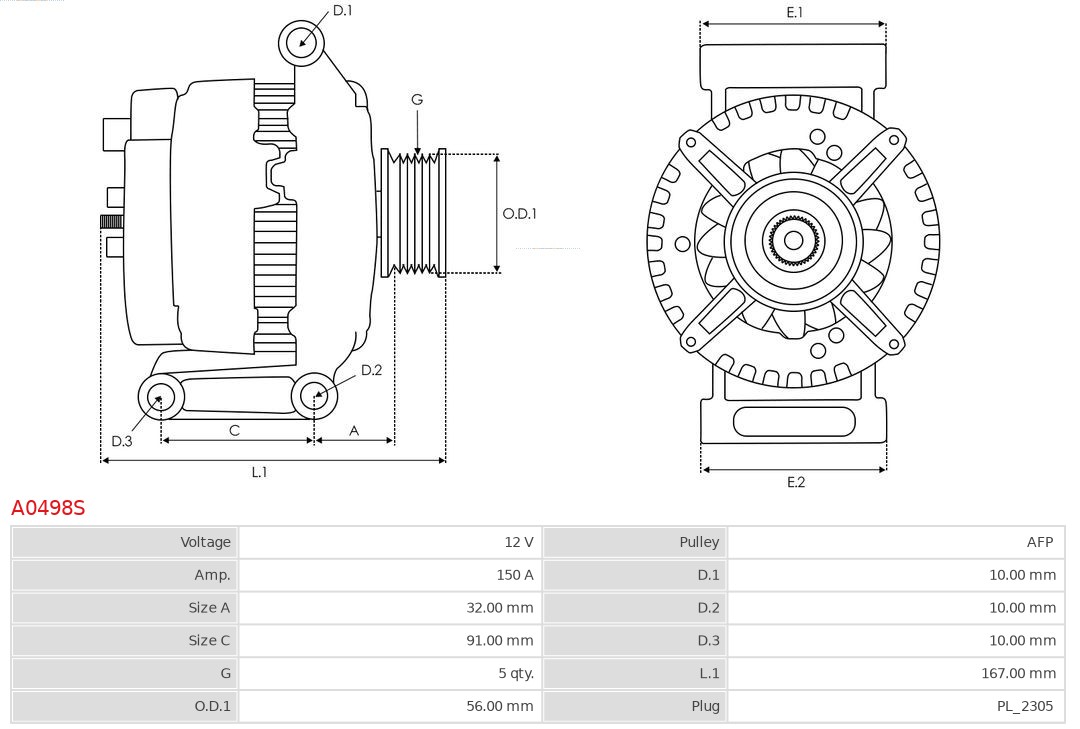 AS-PL A0498S Dynamo