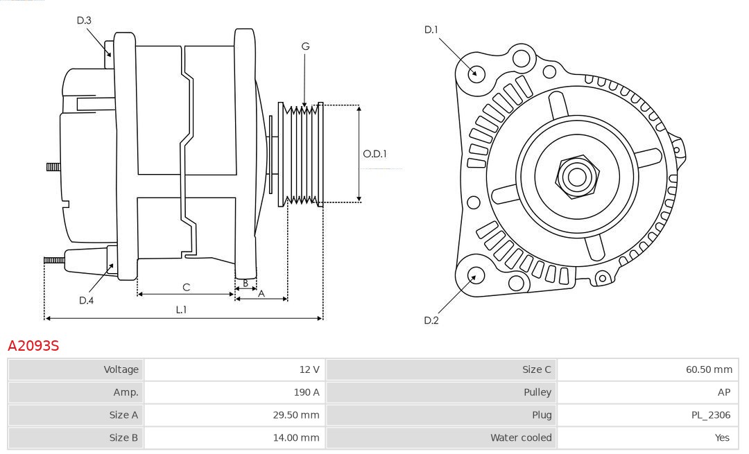AS-PL A2093S Brandneu AS-PL Generator