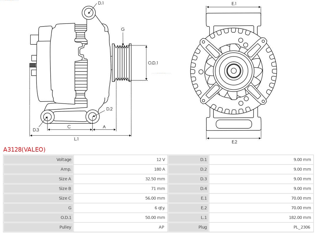 AS-PL A3128(VALEO) Dynamo
