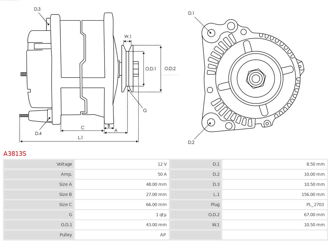 AS-PL A3813S Brandneu AS-PL Generator