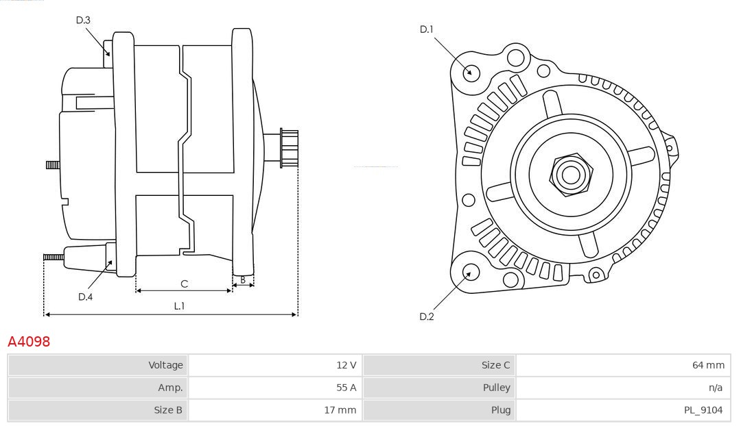AS-PL A4098 Brandneu AS-PL Generator