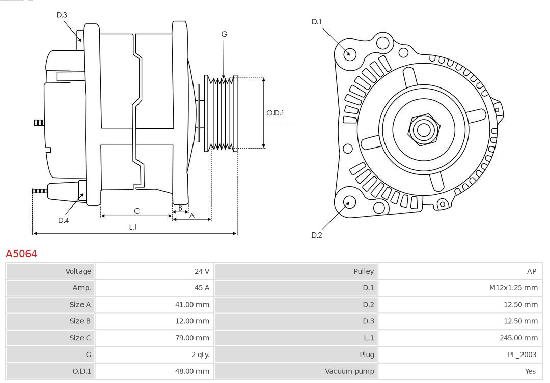 AS-PL A5064 Brandneu AS-PL Generator