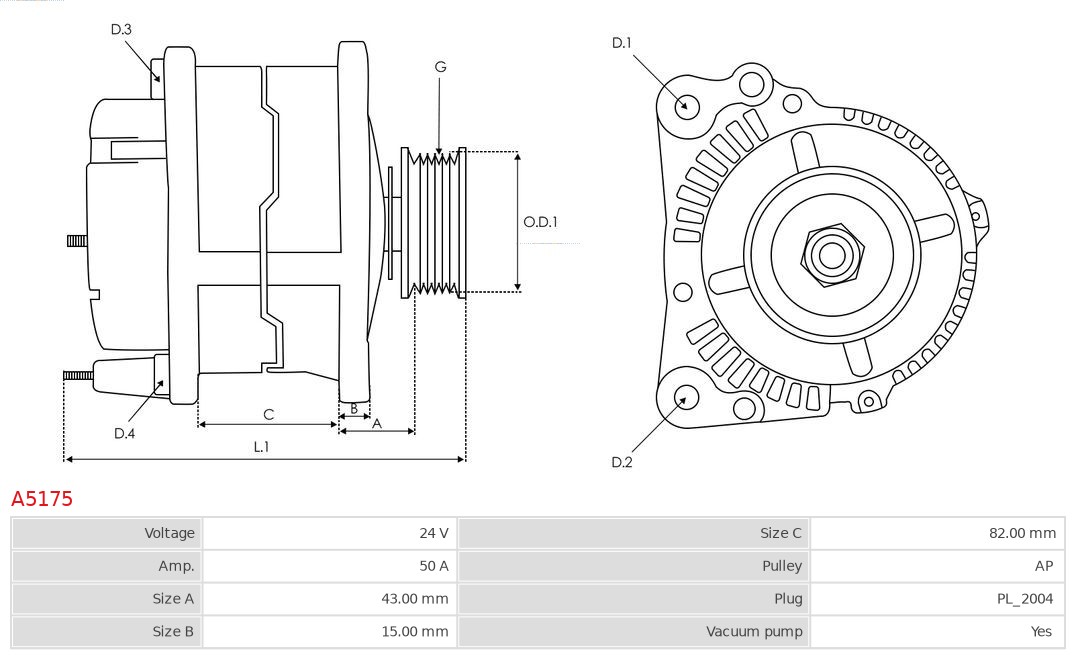 AS-PL A5175 Brandneu AS-PL Generator