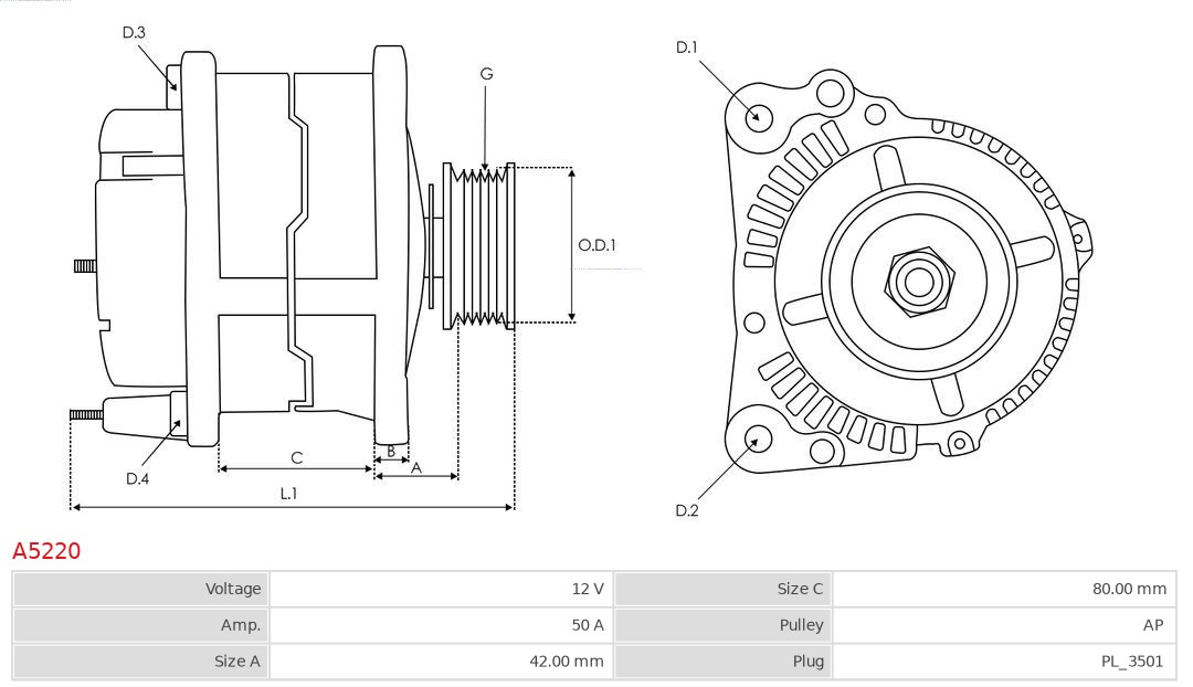 AS-PL A5220 Brandneu AS-PL Generator