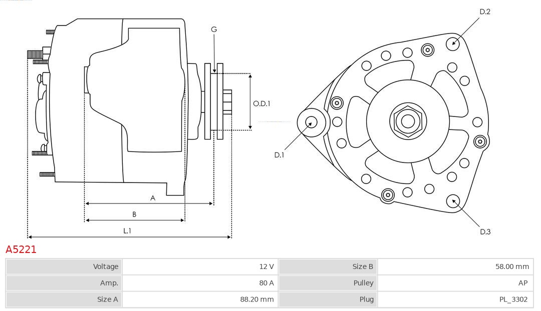 AS-PL A5221 Brandneu AS-PL Generator