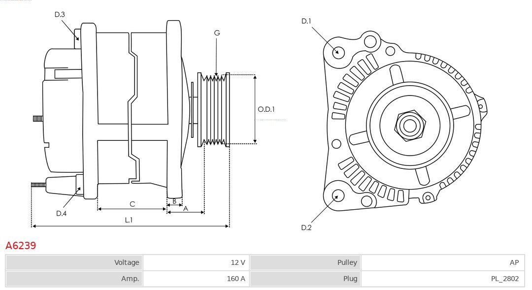 AS-PL A6239 Brandneu AS-PL Generator