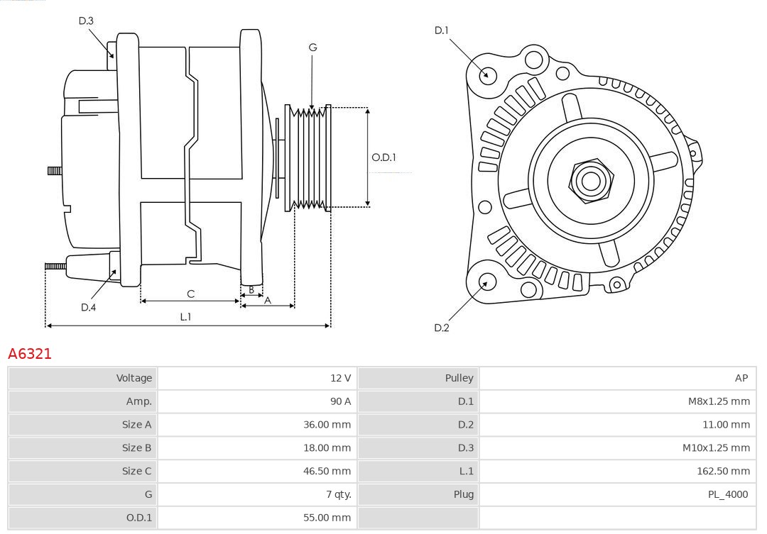 AS-PL A6321 Brandneu AS-PL Generator
