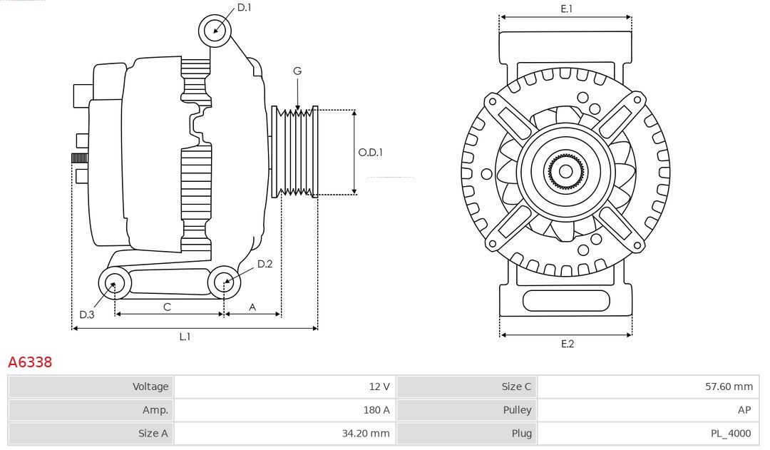 AS-PL A6338 Brandneu AS-PL Generator