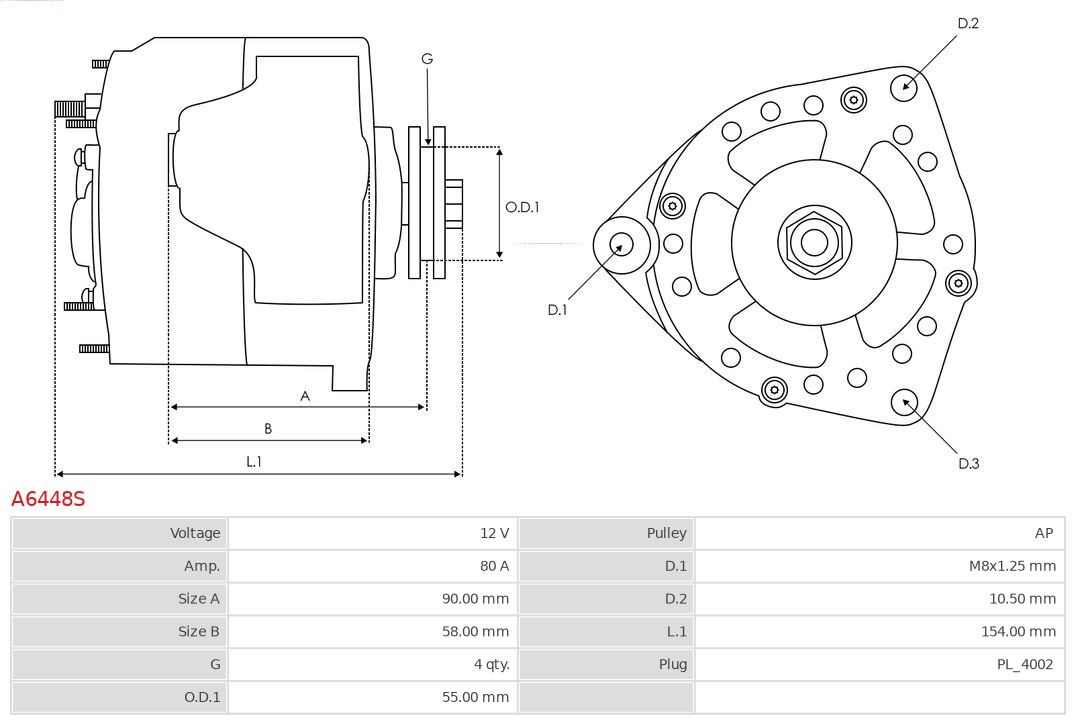 AS-PL A6448S Brandneu AS-PL Generator