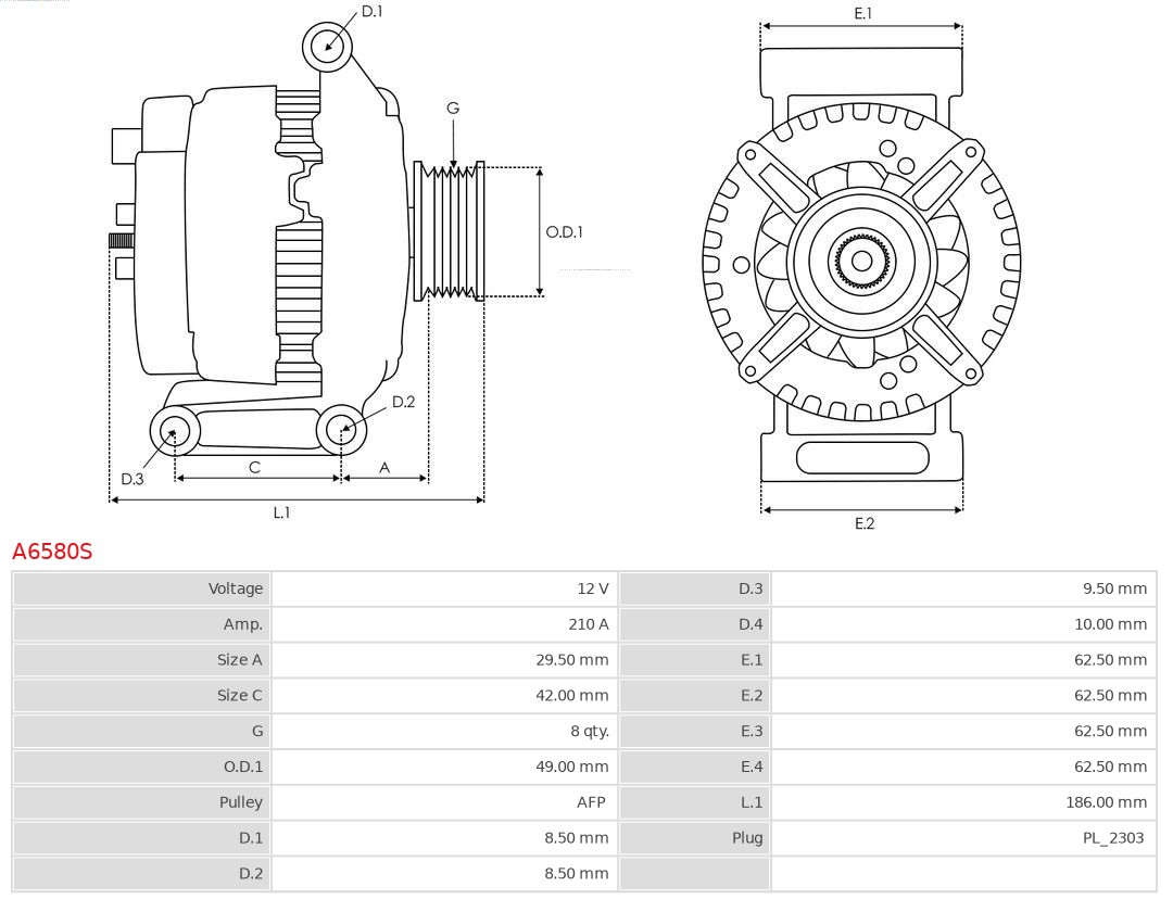 AS-PL A6580S Brandneu AS-PL Generator