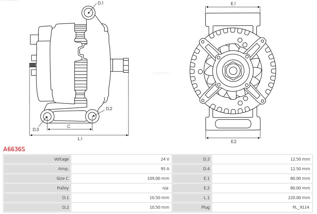 AS-PL A6636S Brandneu AS-PL Generator