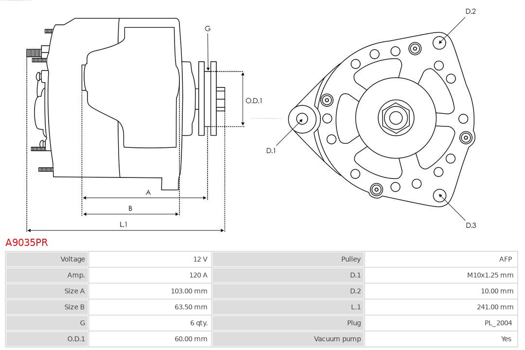 AS-PL A9035PR Dynamo