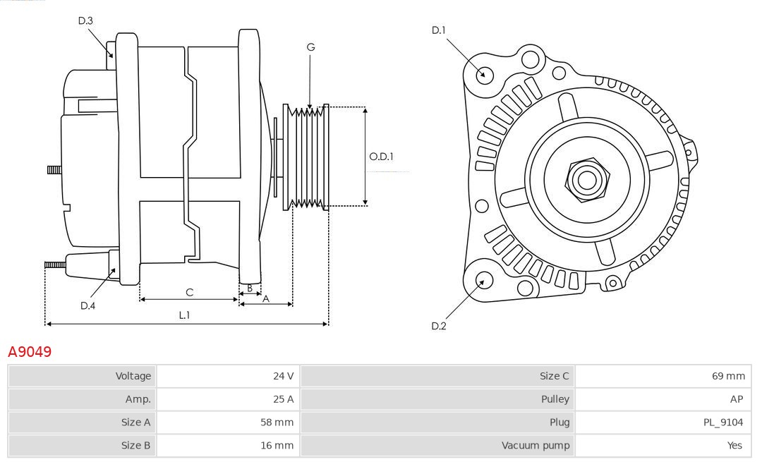 AS-PL A9049 Brandneu AS-PL Generator